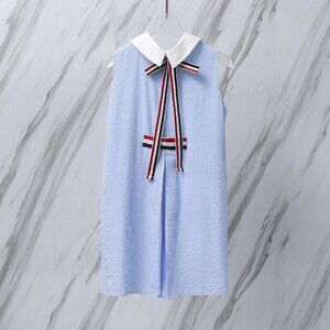 THOM BROWNE Blue Striped Casual Dress